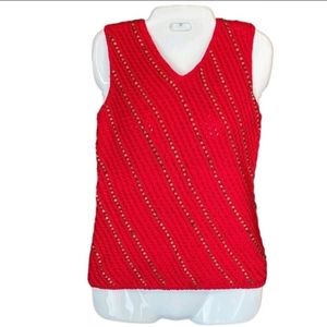 Liz Claiborne Collection women's top multicolor crochet Jungle Paradise size L